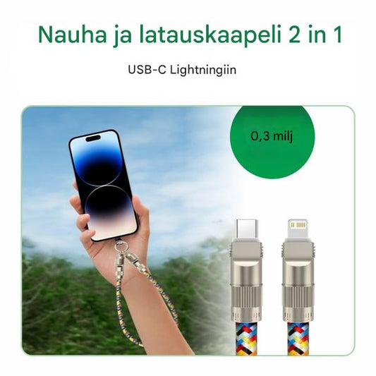 2-in-1 Puhelinnyöri & Latauskaapeli