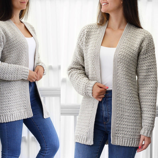 Aloittelijoille Cardigan virkattu malli - XS-3XL koot